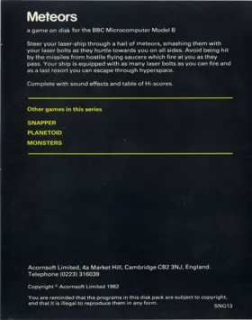 Meteors (1982)(Acornsoft - Superior)[h TSTH] box cover back